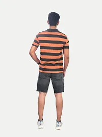 Rad prix Men Red and Black Thick Stripes Regular fit T-Shirt-thumb3