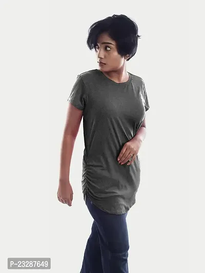 Rad prix Women Dark Grey Half Sleeve T-Shirt-thumb1