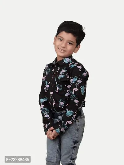 Rad prix Teen Boys Printed Woven Shirt Black-thumb2