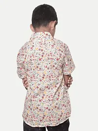 Teen Boys Floral Printed Woven Shirt- Red Colour-thumb3