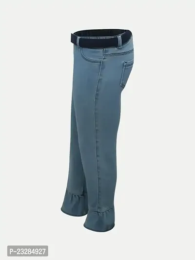 Rad prix Girls Blue Denim Pant with Flared-Hem-Detail-thumb3