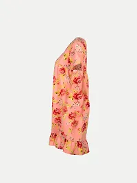 Women Orange Floral Printed Tops-thumb2