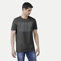 Stylish Black Cotton T-shirt For Men-thumb1