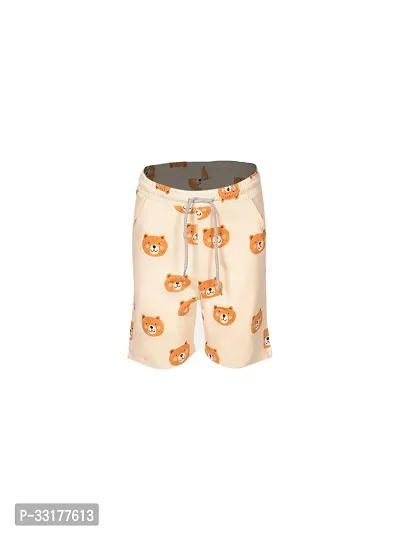 Elegant Beige Cotton Printed Shorts For Boys-thumb0