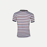 Stylish Blue Striped Cotton Polos For Men-thumb3