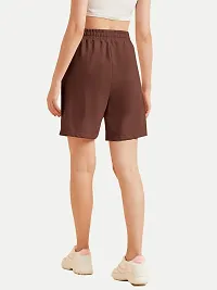 Womens Wine Solid  Shorts-thumb3