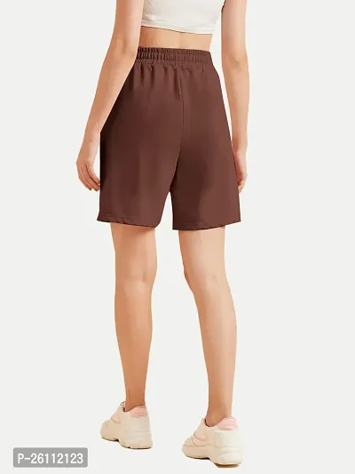 Womens Wine Solid  Shorts-thumb4