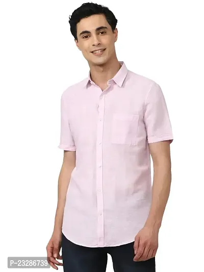 Rad prix Men Solid Pink Smart Casual Cotton Shirt