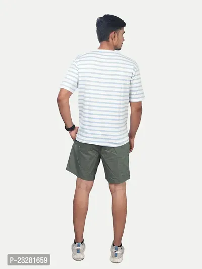 Rad prix Men White Stripped Cotton Casual T-Shirt-thumb4