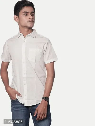 Rad prix Men Solid White Smart Casual Cotton Shirt-thumb3