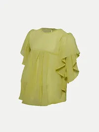 Trendy Yellow Polyester Top For Girls-thumb2