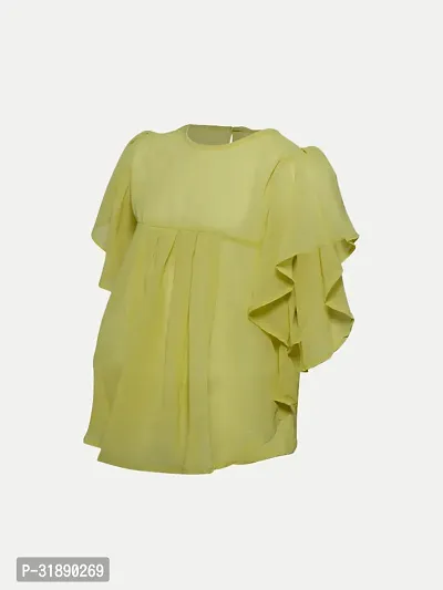 Trendy Yellow Polyester Top For Girls-thumb3