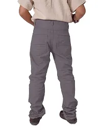 Rad prix Teen Boys Grey Regular-Fit Twill Trousers-thumb3