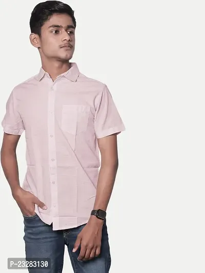 Rad prix Men Solid Pink Smart Casual Cotton Shirt-thumb3