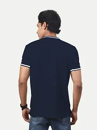 Rad prix Men Navy Round Neck Tee with Sleeve Print-thumb3