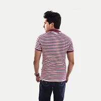 Stylish Multicoloured Striped Cotton Polos For Men-thumb3