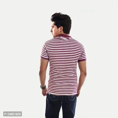 Stylish Multicoloured Striped Cotton Polos For Men-thumb4