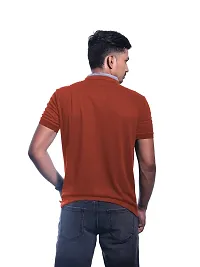 Rad prix Men red Cotton Polo Collared T-Shirt-thumb2