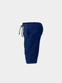 Elegant Blue Cotton Solid Shorts For Boys-thumb2