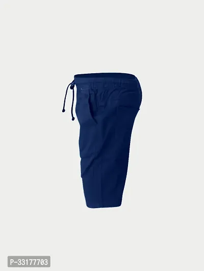 Elegant Blue Cotton Solid Shorts For Boys-thumb3