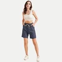 Womens Black Solid  Shorts-thumb1