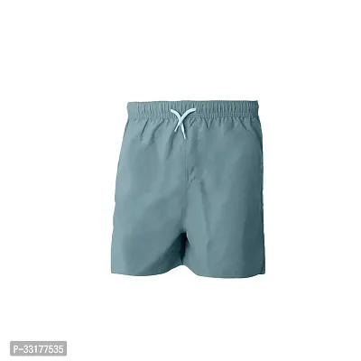 Elegant Blue Cotton Solid Shorts For Boys