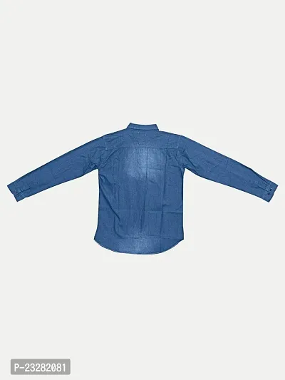 Rad prix Boys Mid Blue Washed Denim Shirt-thumb2