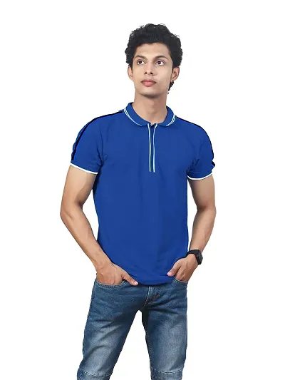 Rad prix Men Solid Contrast Tipping Polo T-Shirt