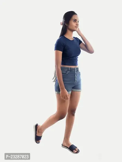 Rad prix Women Navy Cropped T Shirts-thumb4