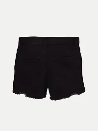 Rad prix Women Denim Black Torned Shorts-thumb3