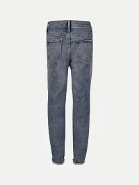 Rad prix Girls Mid-Blue Denim Pant with Slash-at-The-Knee-thumb3