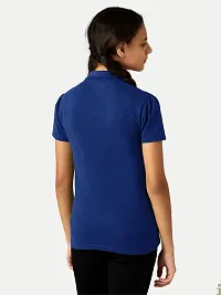 Girls Royal Blue Polo T-shirt-thumb3