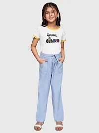 Rad prix Girls White Printed T-Shirt with Yellow Ribs (8-9 Years)-thumb3