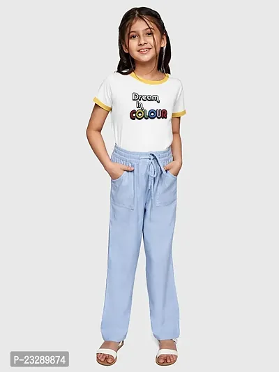 Rad prix Girls White Printed T-Shirt with Yellow Ribs (8-9 Years)-thumb4