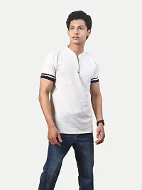 Rad prix Men Solid Tees Henley Neck- Ecru Colour-thumb3