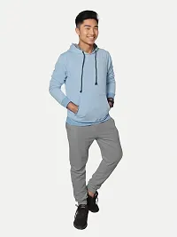 Rad prix Men Solid Grey Cotton Regular Fit Lounge Track Pants-thumb2