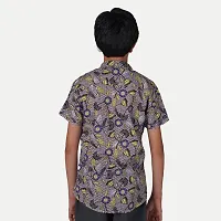 Rad prix Teen Boys Blue Graphic Floral Printed Shirt-thumb4