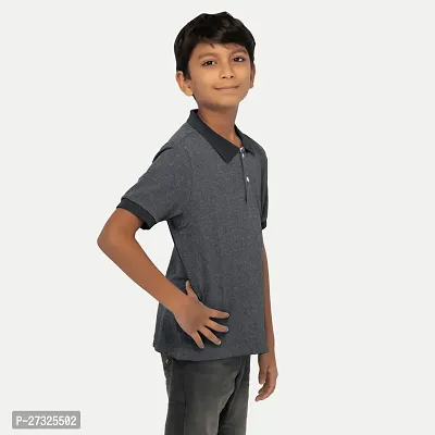 Boys Black Plain Polo-thumb2