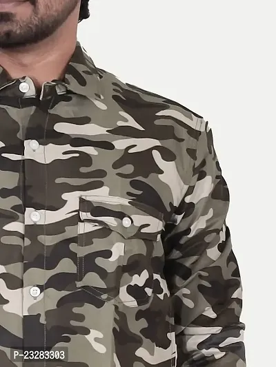 Rad prix Men All-Over Military Brown Camouflage Shirt-thumb3