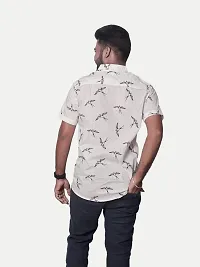 Rad prix Men All-Over Black  White Bird Printed Casual Cotton Shirt-thumb3