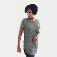 Rad prix Women Grey Half Sleeve Crew Neck T-Shirt-thumb1