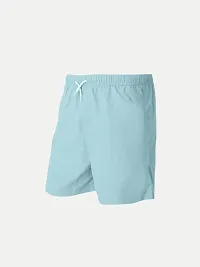 Elegant Blue Cotton Solid Shorts For Boys-thumb1