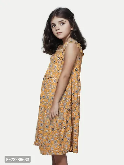 Rad prix Girls Green Floral Printed Dress-thumb2