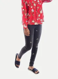 Rad prix Teen Girls Dark Blue Floral Embroidery Denim Pant-thumb1