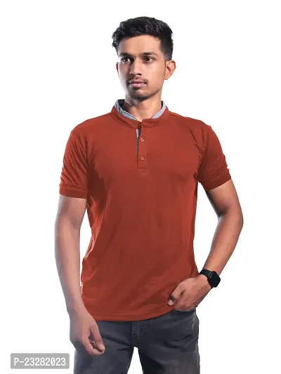 Rad prix Men red Cotton Polo Collared T-Shirt