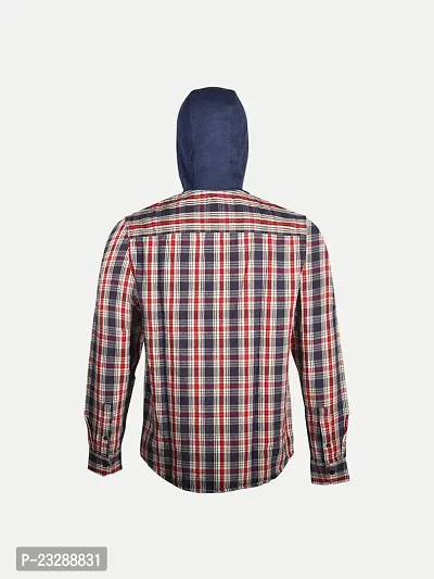 Rad prix Mens Red Checked Hoody Shirt-thumb4