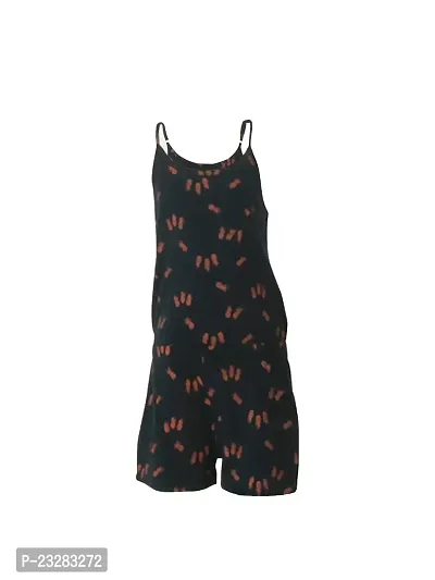 Rad prix Girls Printed Black Sleeveless Playsuit