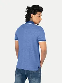 Stylish Blue Cotton T-Shirt For Men-thumb3