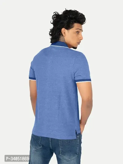 Stylish Blue Cotton T-Shirt For Men-thumb4