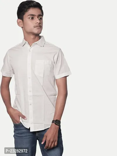 Rad prix Men Solid White Smart Casual Cotton Shirt-thumb3